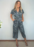 O/S The Satin Wrap Jumpsuit - Twilight Jungle dubai outfit dress brunch fashion mums