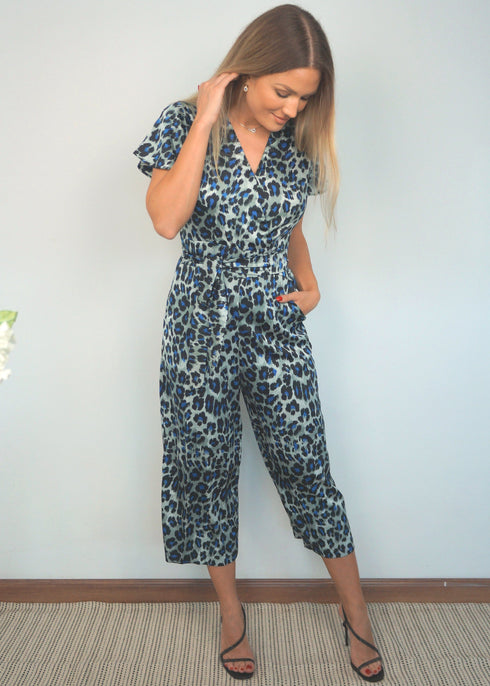 O/S The Satin Wrap Jumpsuit - Twilight Jungle dubai outfit dress brunch fashion mums