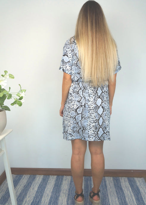 The Shirt Dress - Blue Snake dubai outfit dress brunch fashion mums