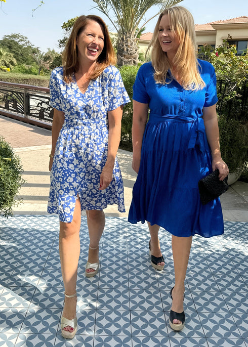 The Short Helen Dress - Summer Blues dubai outfit dress brunch fashion mums