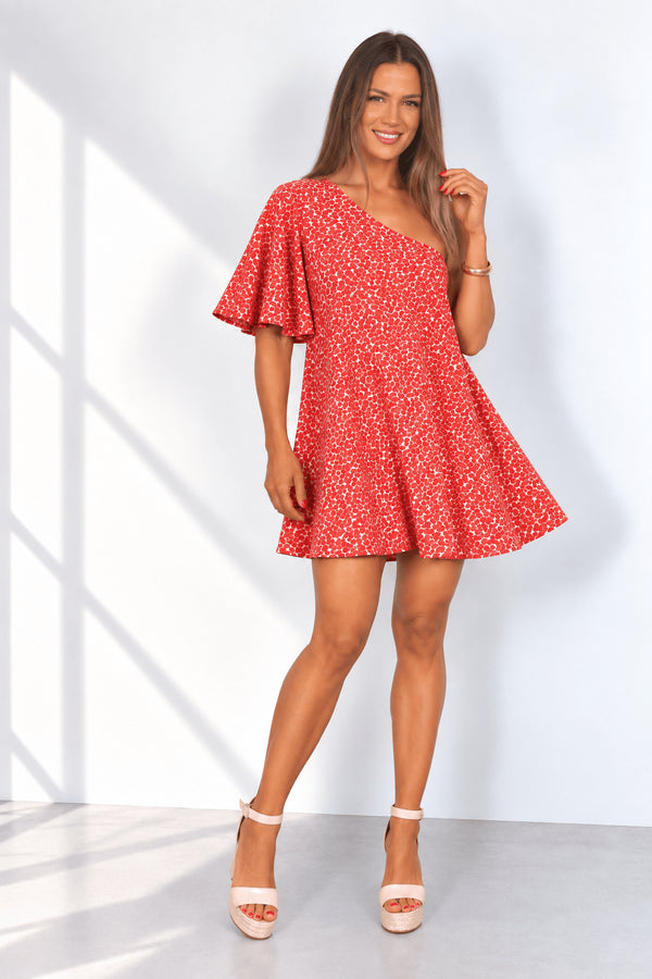 The Sienna Dress - Lipstick Splash Satin dubai outfit dress brunch fashion mums