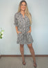 The Sleeved Shirt Dress - White Gold Leopard dubai outfit dress brunch fashion mums