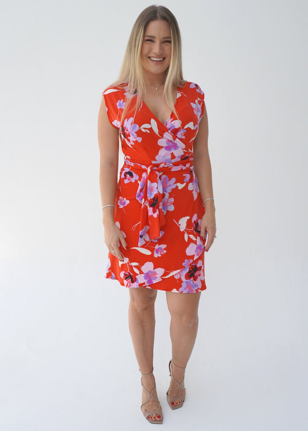 The Sleeveless Perfect Little Wrap Dress - Miami Flowers dubai outfit dress brunch fashion mums