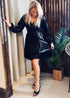 The Sparkle Wrap Dress - Black Sparkle dubai outfit dress brunch fashion mums