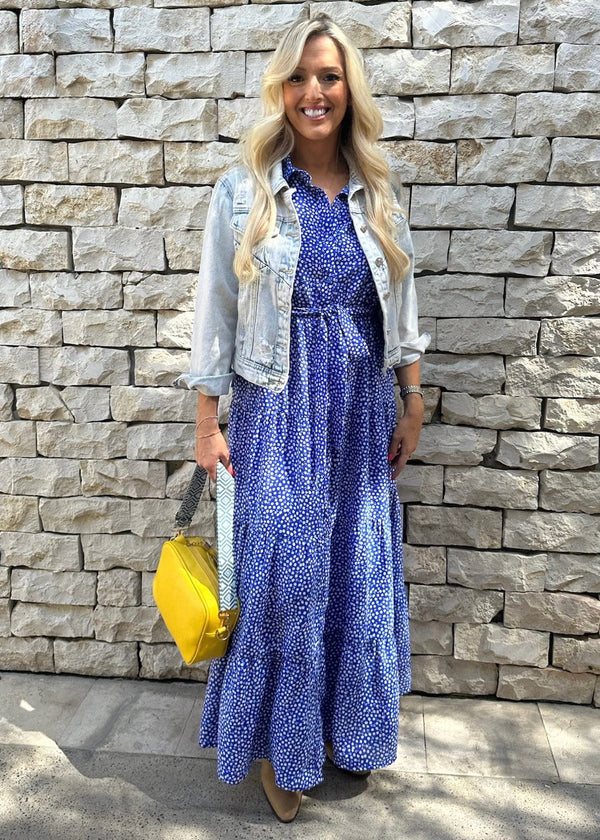 The Tiered Shirt Dress - Sky Splash dubai outfit dress brunch fashion mums