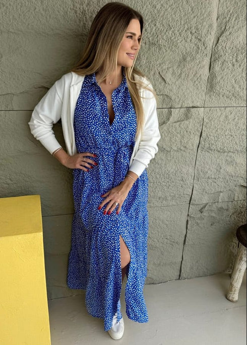 The Tiered Shirt Dress - Sky Splash dubai outfit dress brunch fashion mums