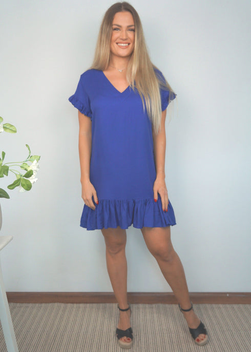 The V Flirty Anywhere Dress - Dark Royal Blue dubai outfit dress brunch fashion mums