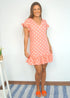 The V Flirty Anywhere Dress - Peach Polka dubai outfit dress brunch fashion mums