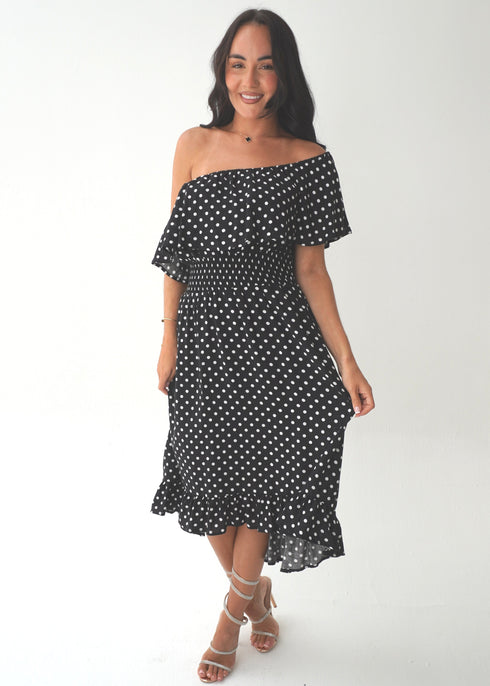 The Venice Dress - Black & White Mini Polka dubai outfit dress brunch fashion mums