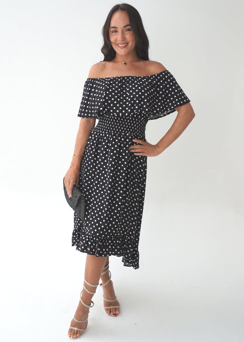 The Venice Dress - Black & White Mini Polka dubai outfit dress brunch fashion mums