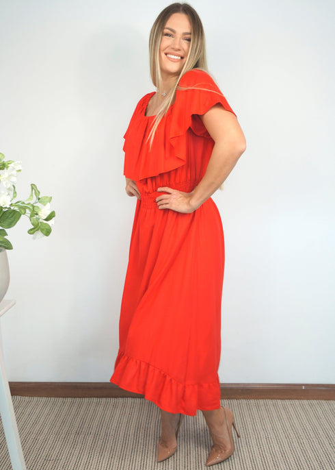 The Venice Dress - Mac Red dubai outfit dress brunch fashion mums