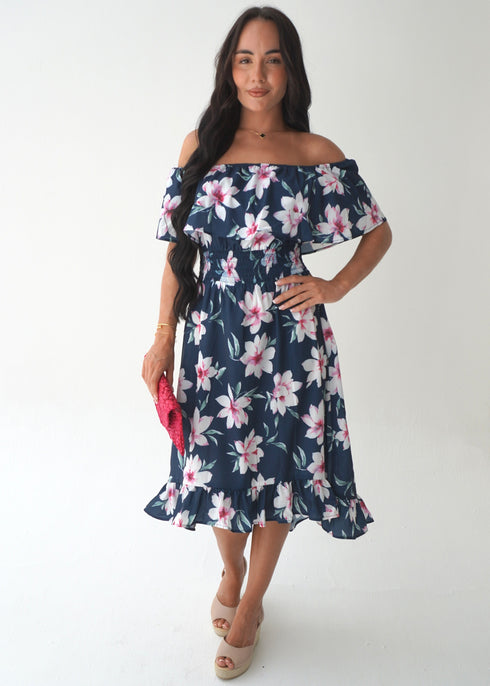 The Venice Dress - Navy Pink Lily dubai outfit dress brunch fashion mums