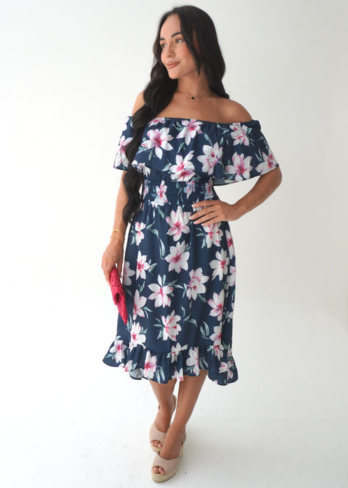 The Venice Dress - Navy Pink Lily dubai outfit dress brunch fashion mums