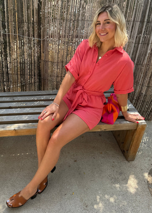 The Vicki Romper - Cy Coral dubai outfit dress brunch fashion mums