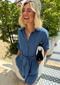 The Vicki Romper - Cy Slate Blue dubai outfit dress brunch fashion mums