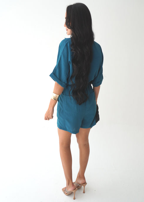 The Vicki Romper - Cy Teal dubai outfit dress brunch fashion mums