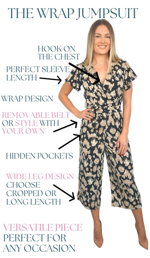 The Wrap Jumpsuit - Emerald Leopard dubai outfit dress brunch fashion mums