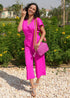 The Wrap Jumpsuit - Hot Pink dubai outfit dress brunch fashion mums