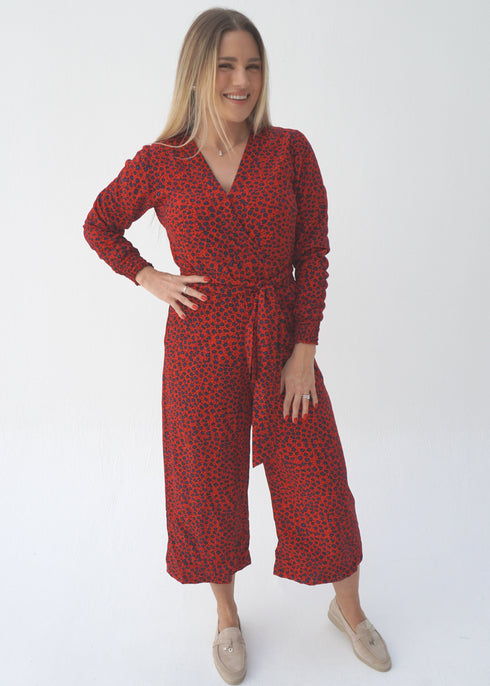 The Wrap Jumpsuit w/ Elastic Cuff Sleeves - Lipstick Ivy dubai outfit dress brunch fashion mums