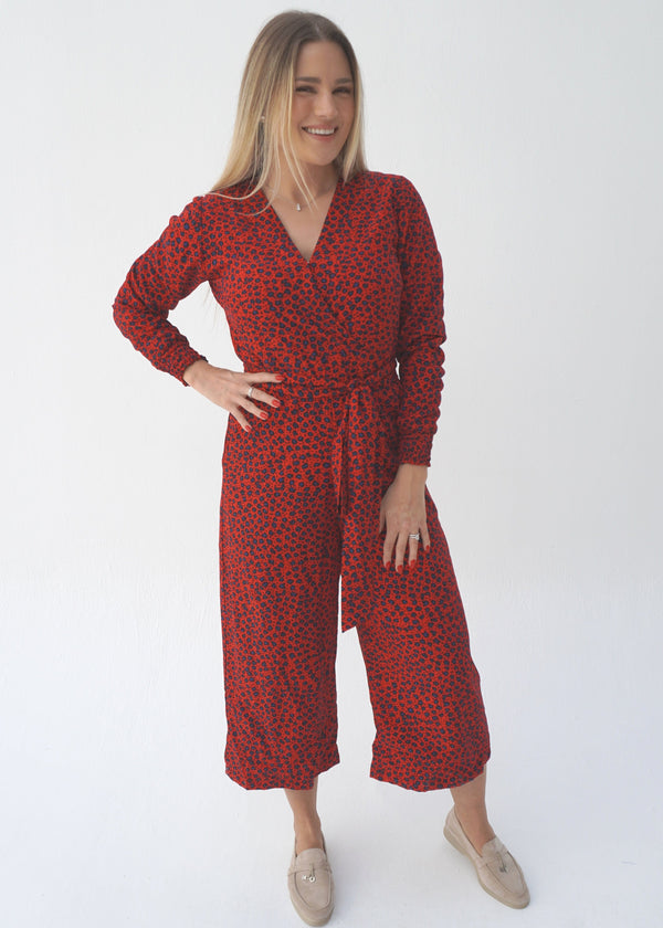 The Wrap Jumpsuit w/ Elastic Cuff Sleeves - Lipstick Ivy dubai outfit dress brunch fashion mums