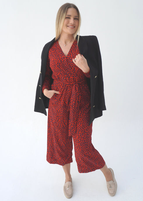 The Wrap Jumpsuit w/ Elastic Cuff Sleeves - Lipstick Ivy dubai outfit dress brunch fashion mums