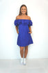 BARDOT DRESS The Belted Bardot Dress - Dark Royal Blue dubai outfit dress brunch fashion mums