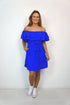 BARDOT DRESS The Belted Bardot Dress - Royal Blue dubai outfit dress brunch fashion mums