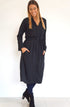 Beach Kaftan The Sara Midi Shirt Dress - Midnight Black dubai outfit dress brunch fashion mums