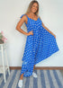 Clothing The Harem Jumpsuit - Royal Blue Polka dubai outfit dress brunch fashion mums