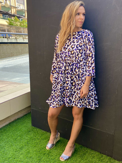Dress The French Dress - Cobalt Gold Leopard dubai outfit dress brunch fashion mums