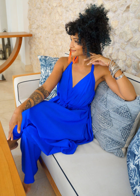 Dress The Harem Jumpsuit | Royal Blue dubai outfit dress brunch fashion mums