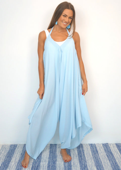 Dress The Harem Jumpsuit - Sky Blue Summer dubai outfit dress brunch fashion mums