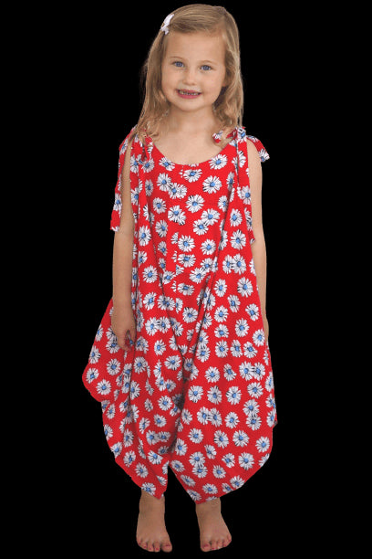 Dress The Little Jumpsuit - Red Blue Daisies dubai outfit dress brunch fashion mums