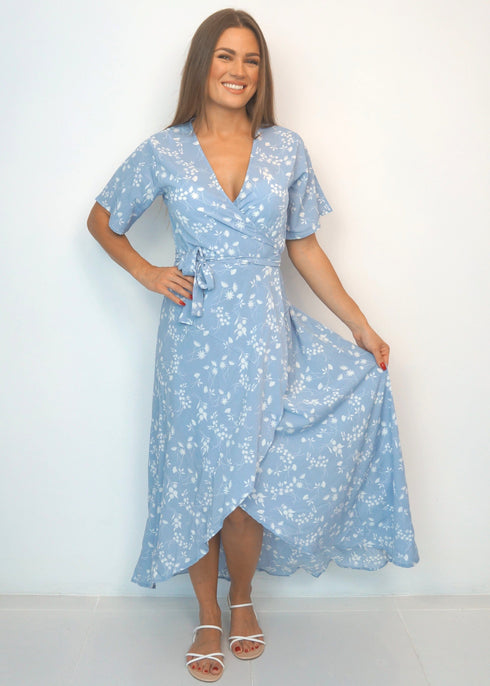 Dress The Maxi Wrap Dress - Blue Sky Thinking dubai outfit dress brunch fashion mums