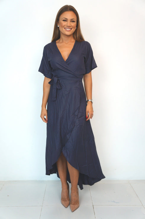 Dress The Maxi Wrap Dress - Charcoal Grey dubai outfit dress brunch fashion mums