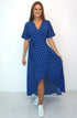 Dress The Maxi Wrap Dress - Dark Blue Domino dubai outfit dress brunch fashion mums