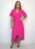 Dress The Maxi Wrap Dress - Hot Pink dubai outfit dress brunch fashion mums