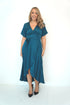 Dress The Maxi Wrap Dress - Petrol Blue Satin dubai outfit dress brunch fashion mums