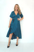 Dress The Maxi Wrap Dress - Petrol Blue Satin dubai outfit dress brunch fashion mums