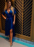 Dress The Maxi Wrap Dress - Petrol Blue Satin dubai outfit dress brunch fashion mums