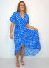 Dress The Maxi Wrap Dress - Royal Blue Polka dubai outfit dress brunch fashion mums