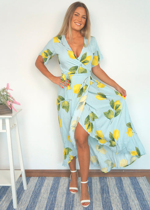 Dress The Maxi Wrap Dress - Sky Lemons dubai outfit dress brunch fashion mums