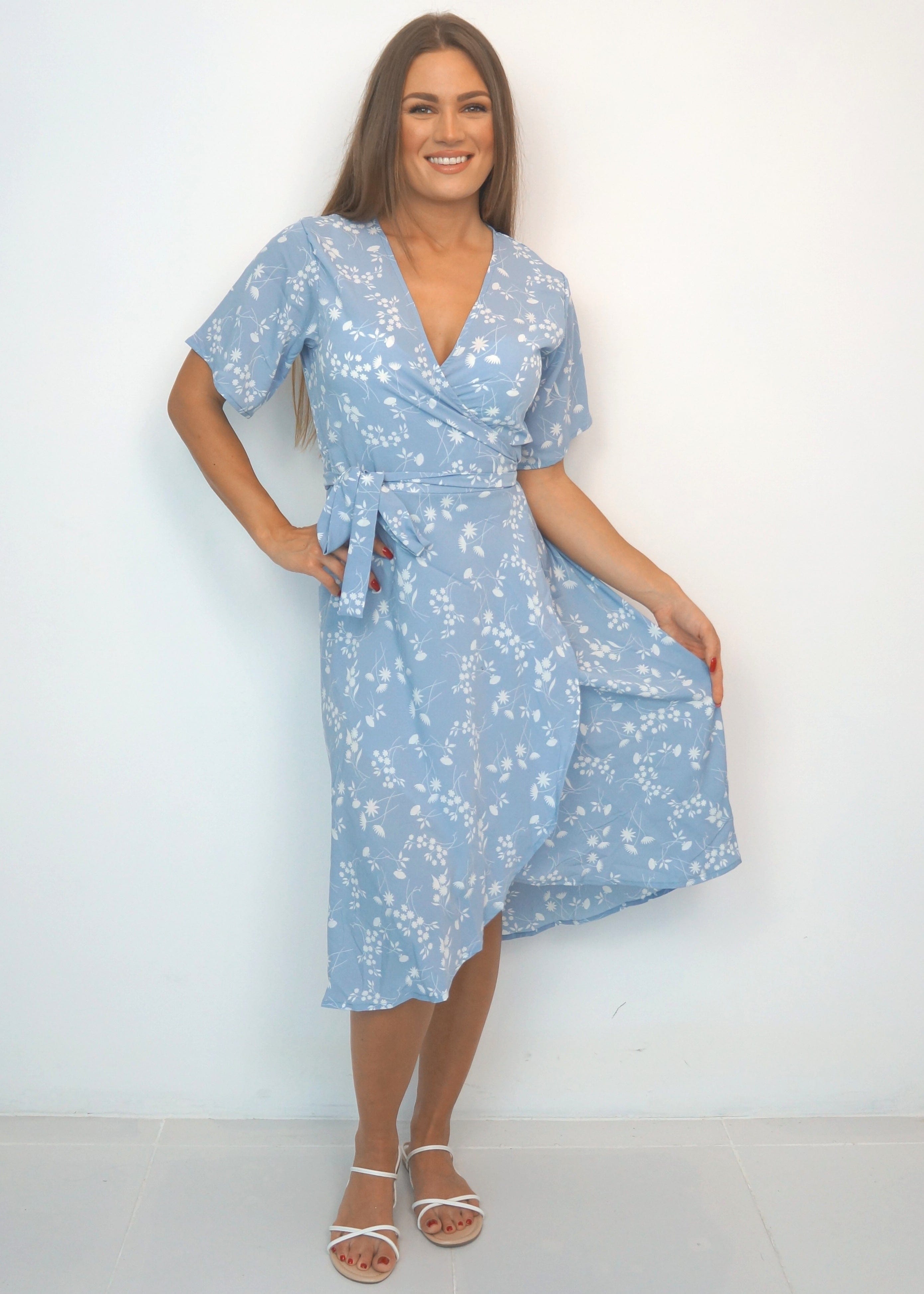 Blue star wrap store dress