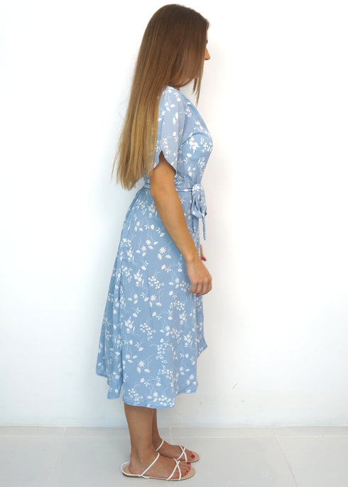 Dress The Midi Wrap Dress - Blue Sky Thinking dubai outfit dress brunch fashion mums