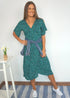 Dress The Midi Wrap Dress - Emerald Splash dubai outfit dress brunch fashion mums