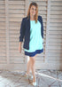 Dress The Mini Anywhere Dress - Aqua with Navy Colour Block dubai outfit dress brunch fashion mums