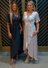 Dress The Pleated Wrap Dress - Black Sparkle dubai outfit dress brunch fashion mums