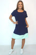 Dress The R Anywhere Dress - Perfect Navy, Aqua Colour Block dubai outfit dress brunch fashion mums