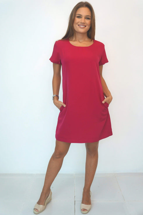 Dress The R Mini Anywhere Dress - Classic Raspberry dubai outfit dress brunch fashion mums