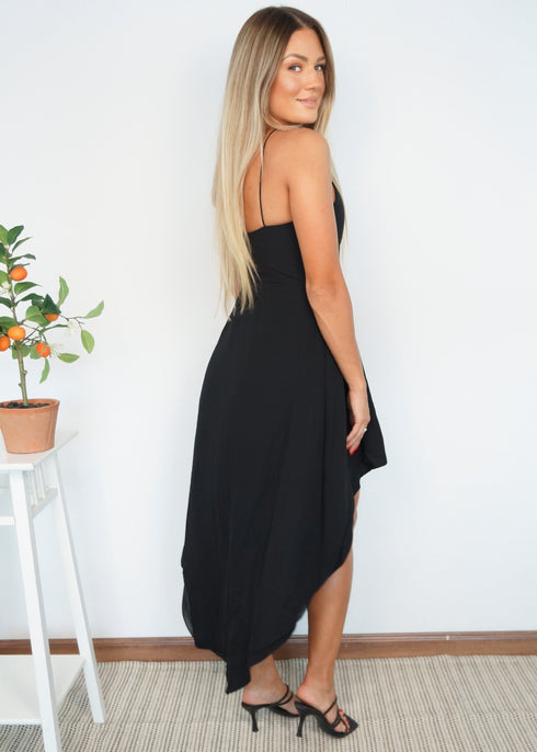Dress The Strappy Cape Dress - Black dubai outfit dress brunch fashion mums